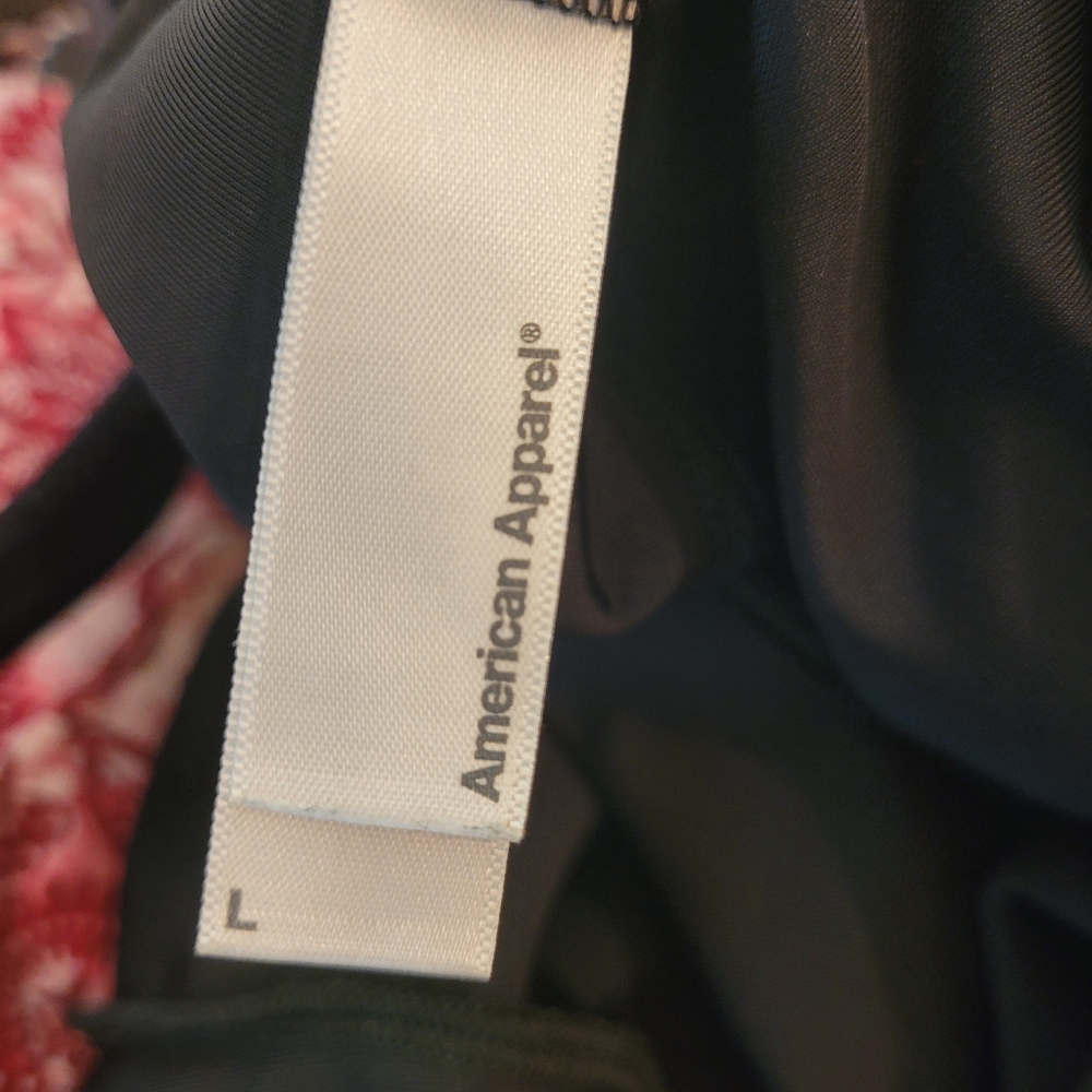American Apparel Black Velvet Bodysuit Leotard - L - Picture 4 of 5